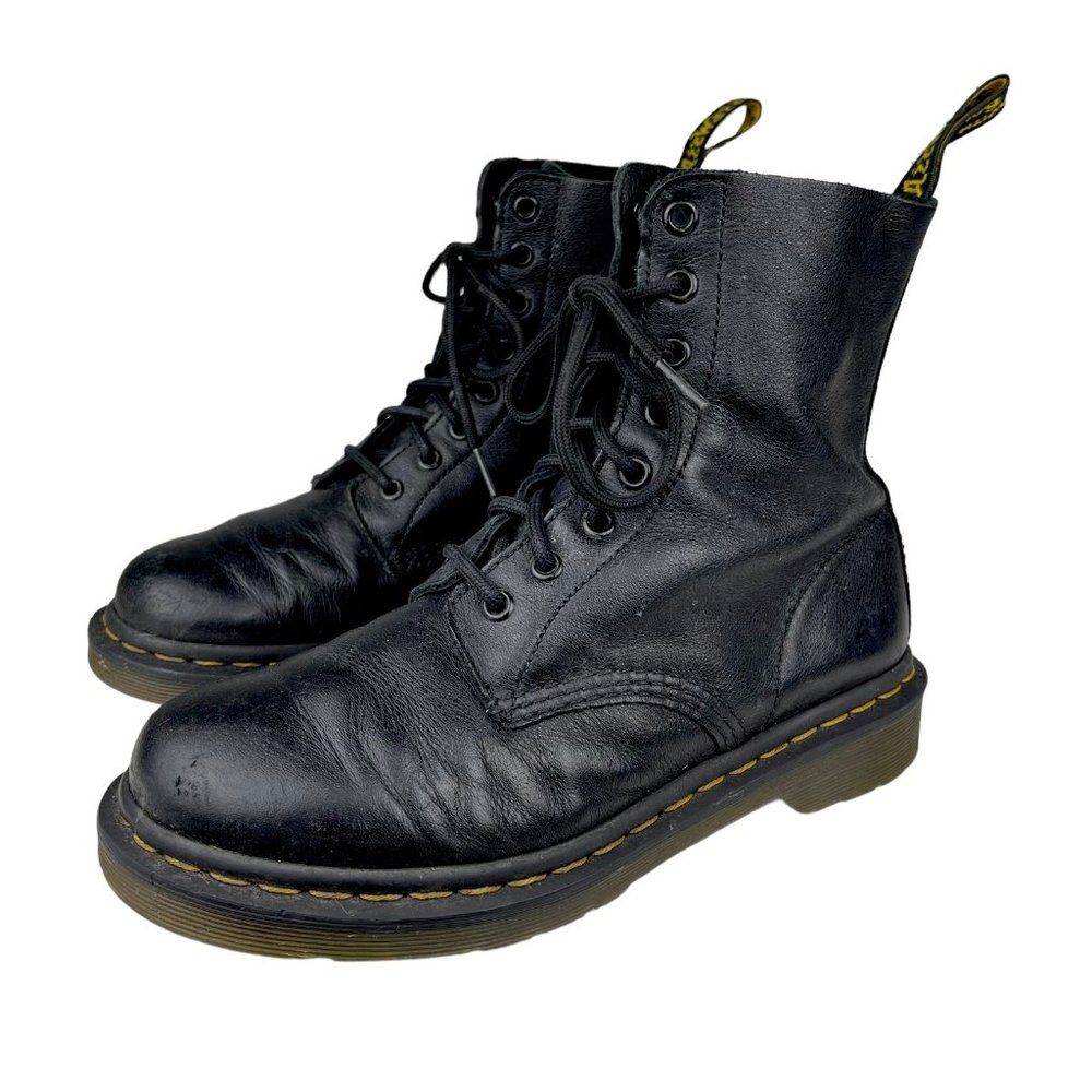 Dr. Martens 1460 Pascal Black Leather Lace Up Combat Boots